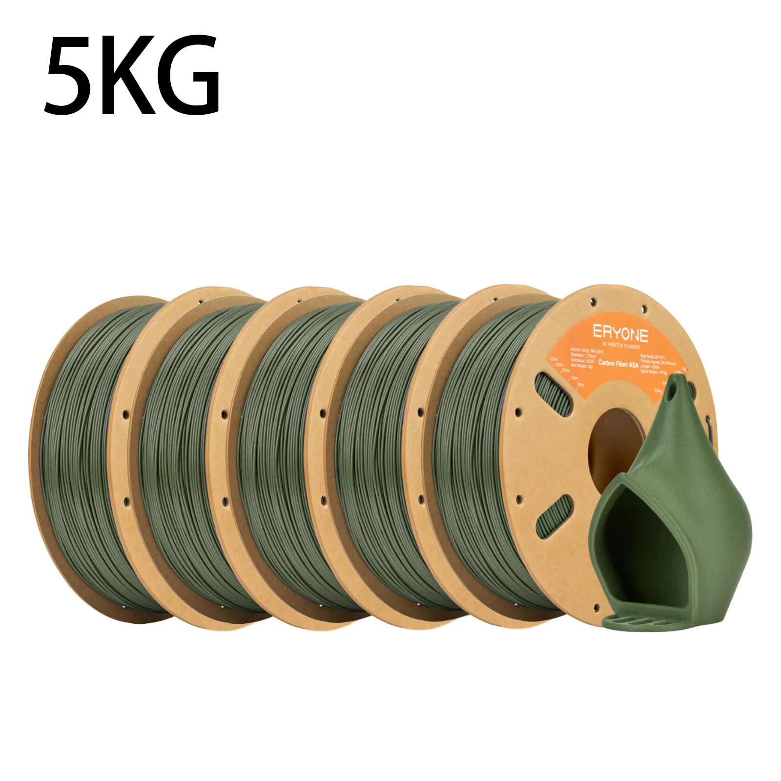 ERYONE 5KG Carbonfaser ASA Filament 1,75mm UV- und Witterungsbeständig, ASA CF 3D-Druckfilament Perfekt für den Außendruck