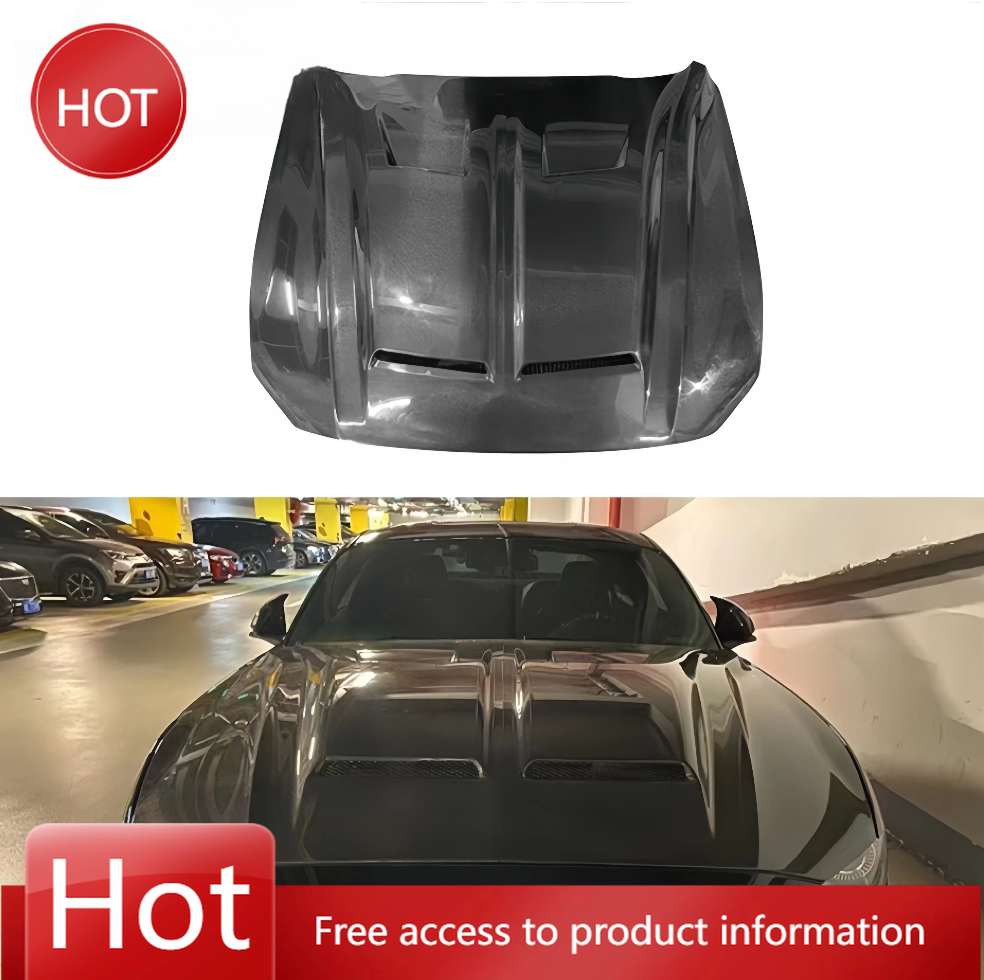 

New Carbon Fiber Front Hood for Mustang Cobra Includes Screws Car Accessories Manufacturing Bonnet