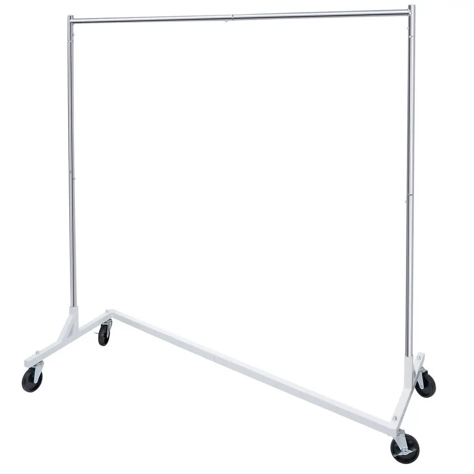 Z-Base Garment Rolling Rack, prateleira De Armazenamento De Roupas, Industrial Grade