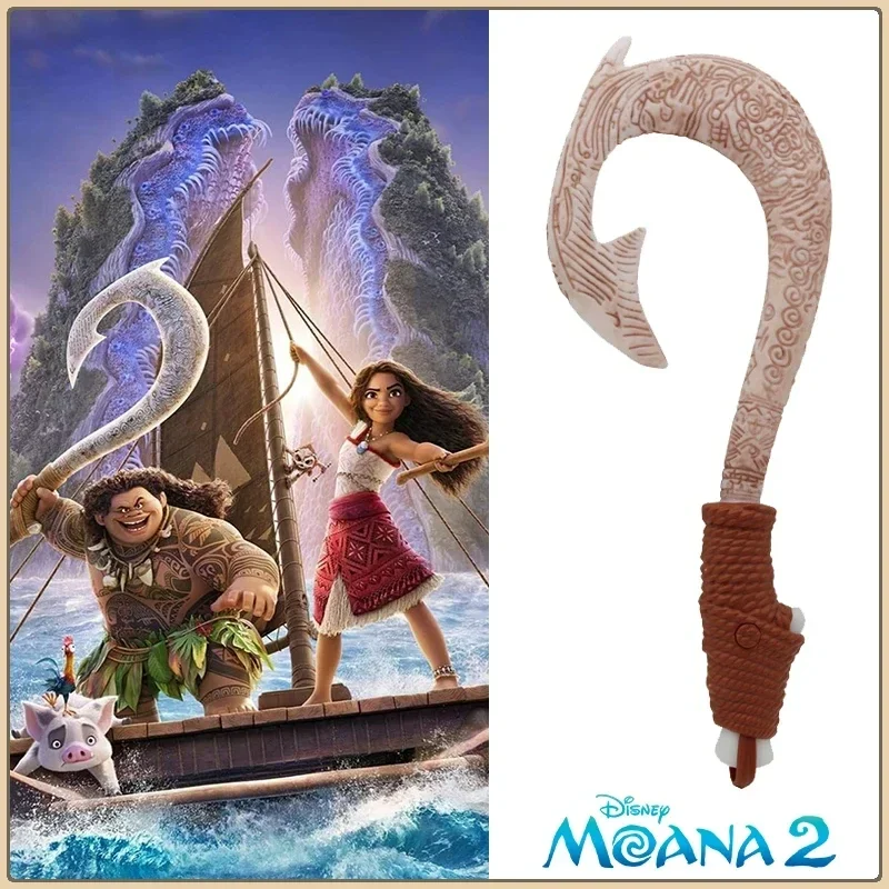 Disney Animation Moana 2 Maui's Weapon Fish Hook Creative Role Playing Flash Toy Heihei Chicken Figure Children's  Birthday Gift