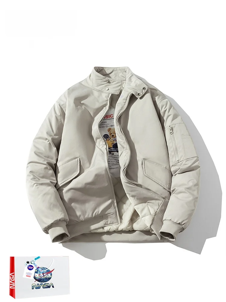 

Новая утепленная хлопковая бейсбольная куртка унисекс для весны, осени и зимы, свободного кроя, в пилотском стиле, водонепроницаемая, на молнии