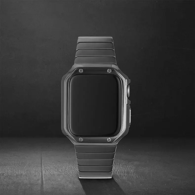 Metal band+ TPU Case For Apple Watch 9 8 7 45mm 41mm 6 5 4 SE 44mm 40mm Stainless steel bracelet band iWatch Series 3 42mm 38mm