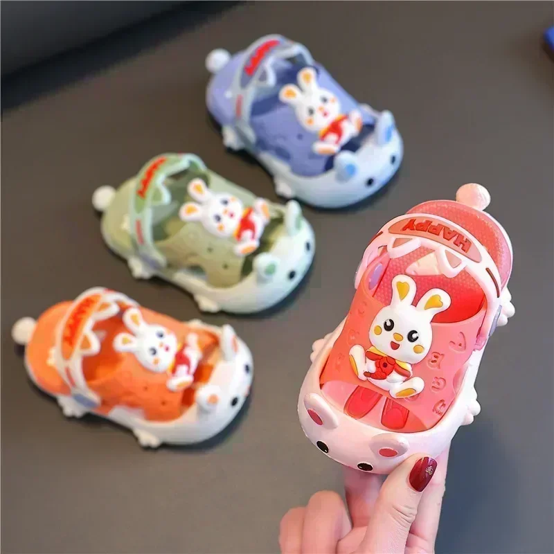 Cartoon Rabbit Sandals Summer Baby Girls\' Shoes Home Anti Slip Infant Girl‘s Sandal Soft Sole Beach Kids Shoes