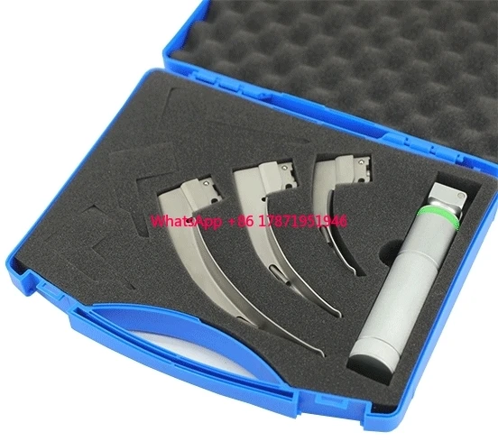 Fiber Optic Laryngoscope with Macintosh Blades Set/ ENT / diagnostic instruments