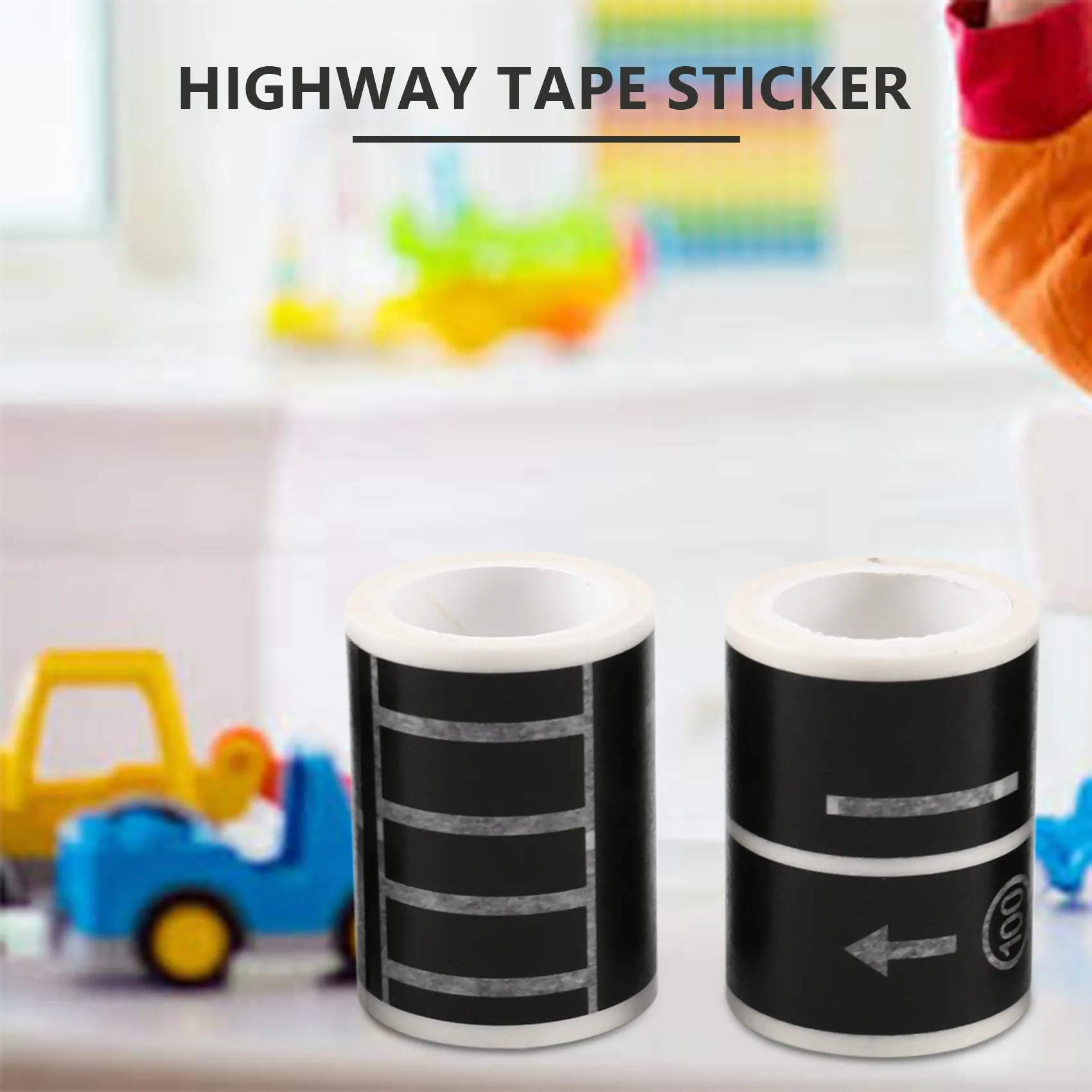 Railway Highway Road Tape 4 Rolls 4.8cmx5M Sticker Traffic Road Adhesive Masking Tape Road for Kids DIY Toy Car Play