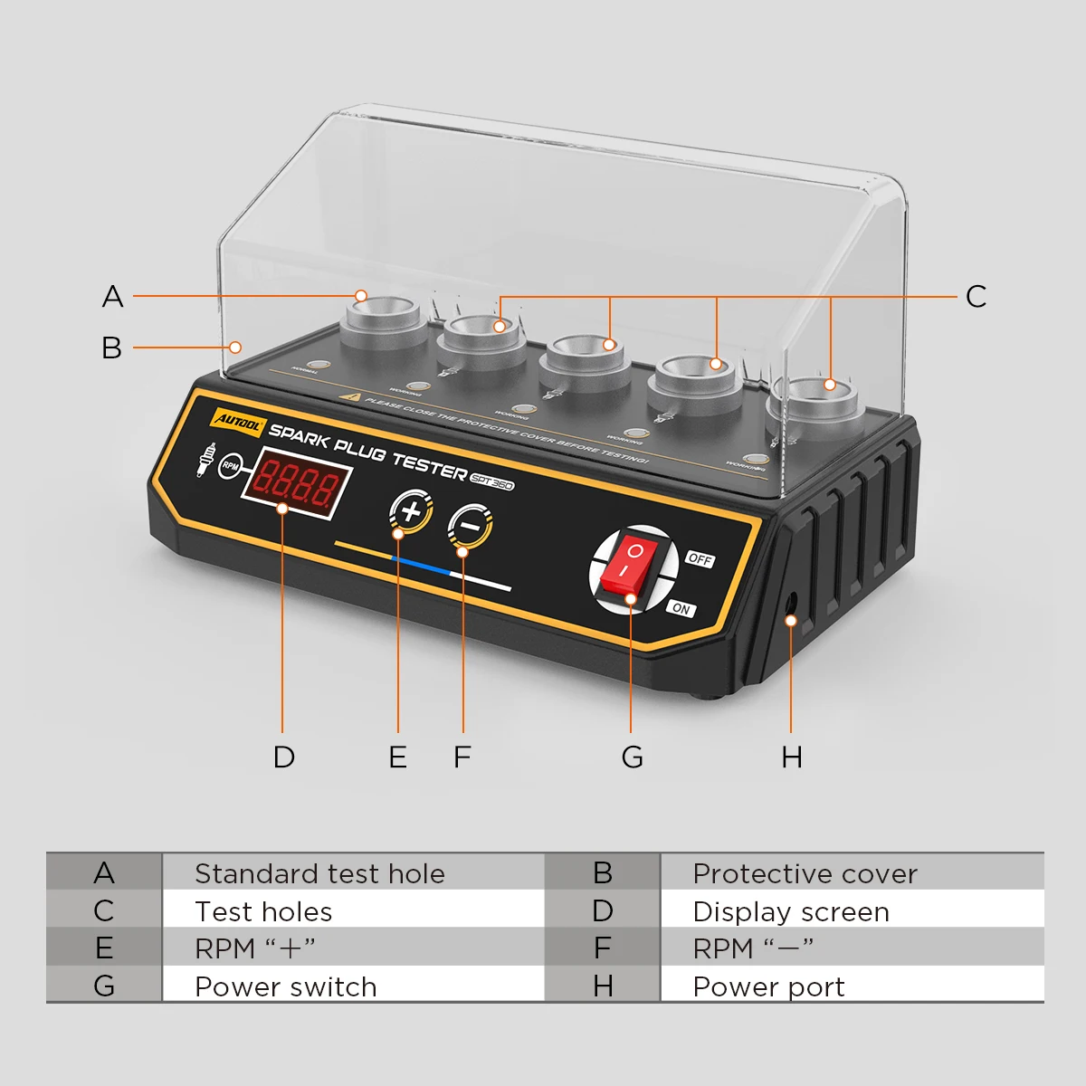 Autool spt360 neueste auto zündkerzen tester zünd tester 220v 110v automobil diagnose werkzeug 5 loch zündkerzen analysator – Detail 17