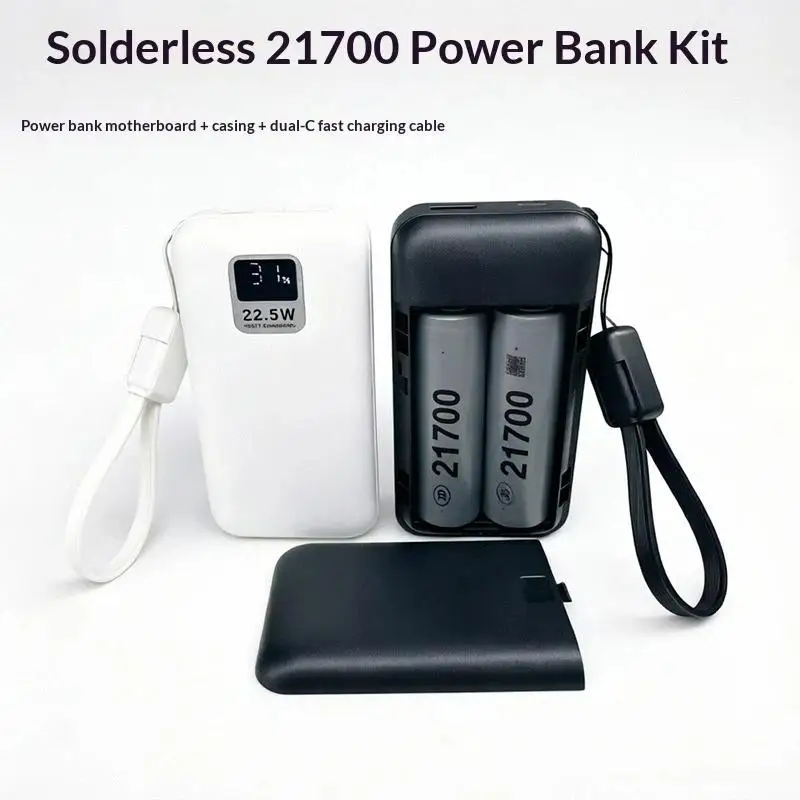 【C】1Set 21700 Battery Powerbank Shell Plastic Case Power Kit For 2 Pcs 21700 Batteries Compactly Box