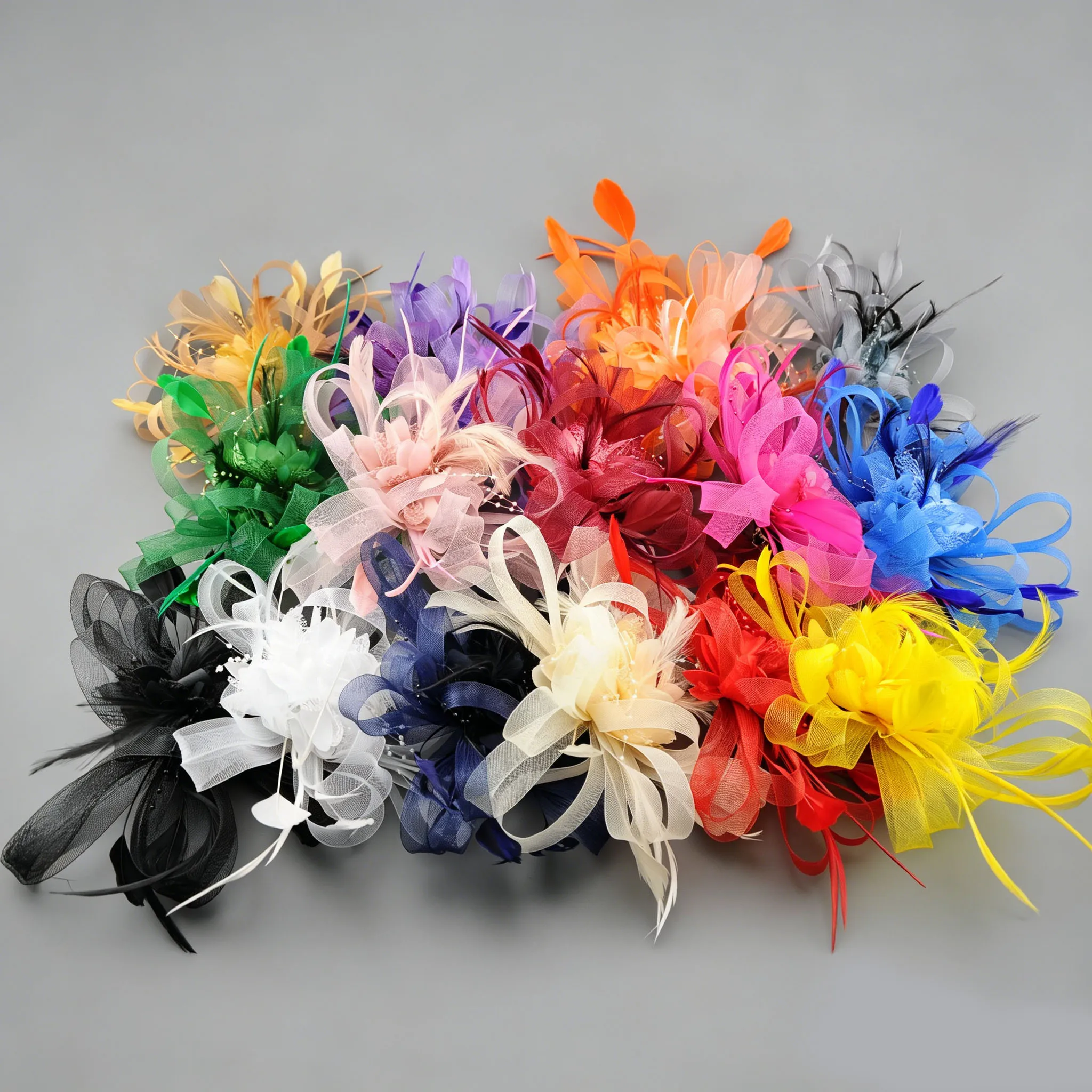 Fascinators Hat Lady Tea Party Headband Flower Cocktail Mesh Feather Hairpin Kentucky Derby Hat Wedding image 2