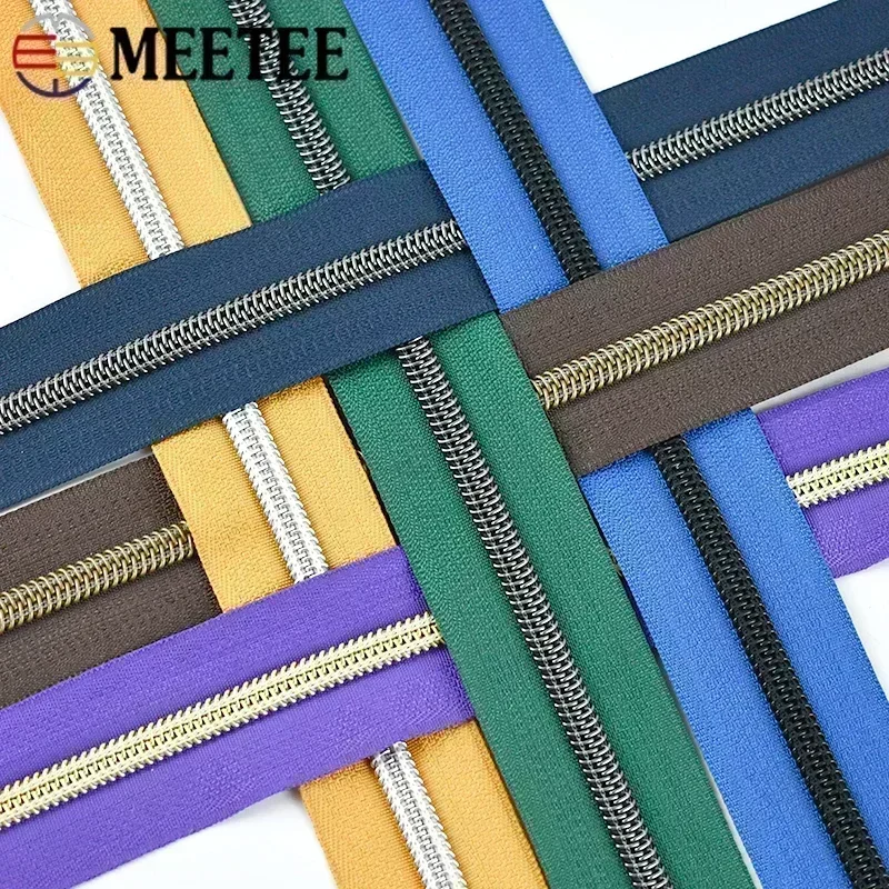 10-50Meters 5# Nylon Zipper Tapes for Bag Clothes Plastic Zips By The Meter Closures Zip Repair Kit DIY Sewing Accessories