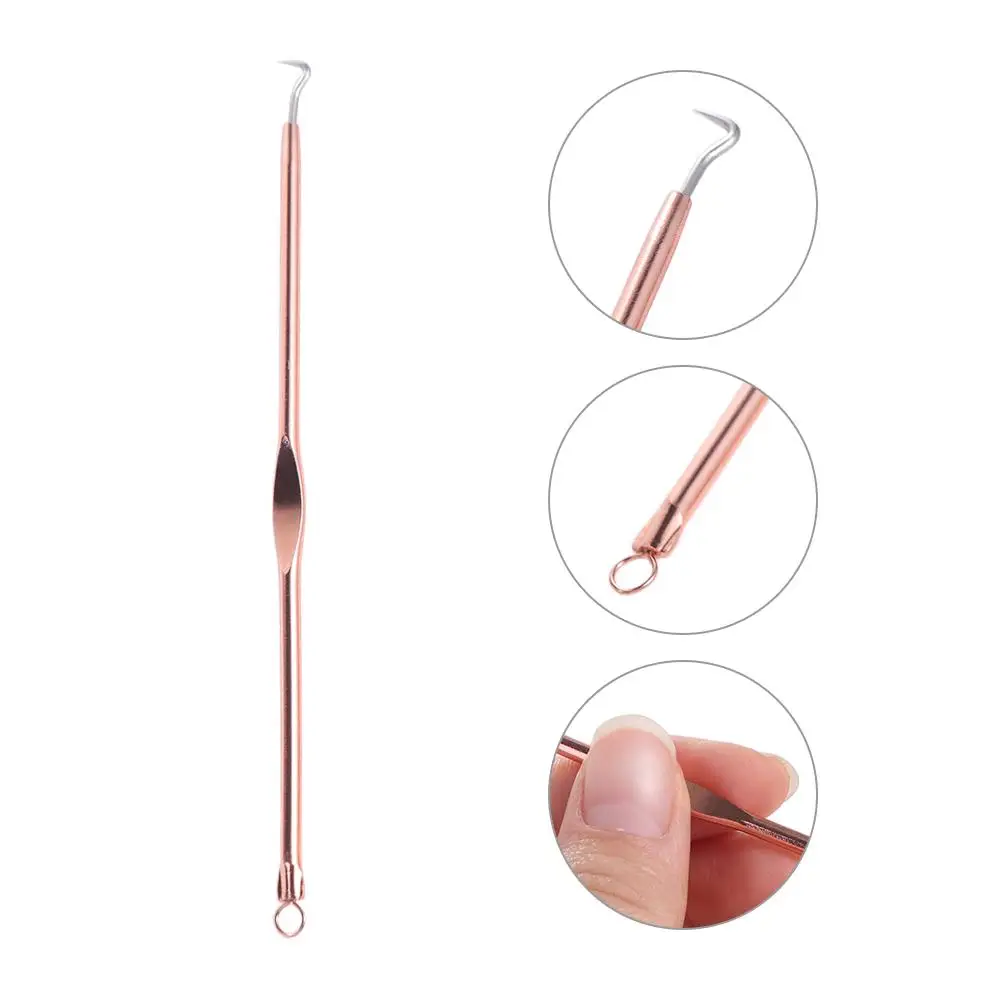 Stainless Blackhead Removal Needles Silver Acne Treatment Pore Cleanser Needle Hook Durable Rose Gold Black Head Pore Cleaner