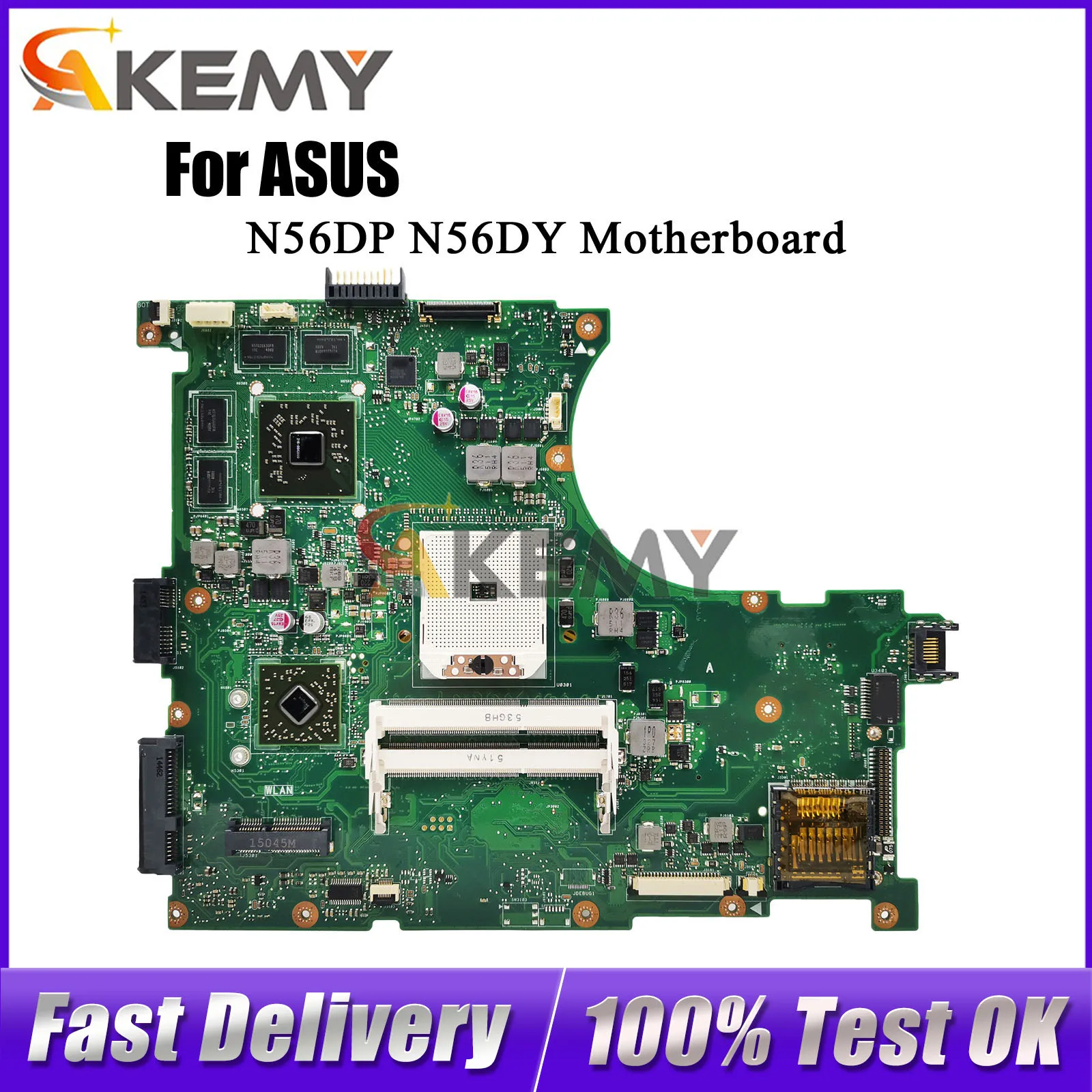 

Материнская плата для ноутбука N56DY для ASUS N56DP N56D N56DY. В наличии. 100% проверено, исправно. Быстрая доставка.