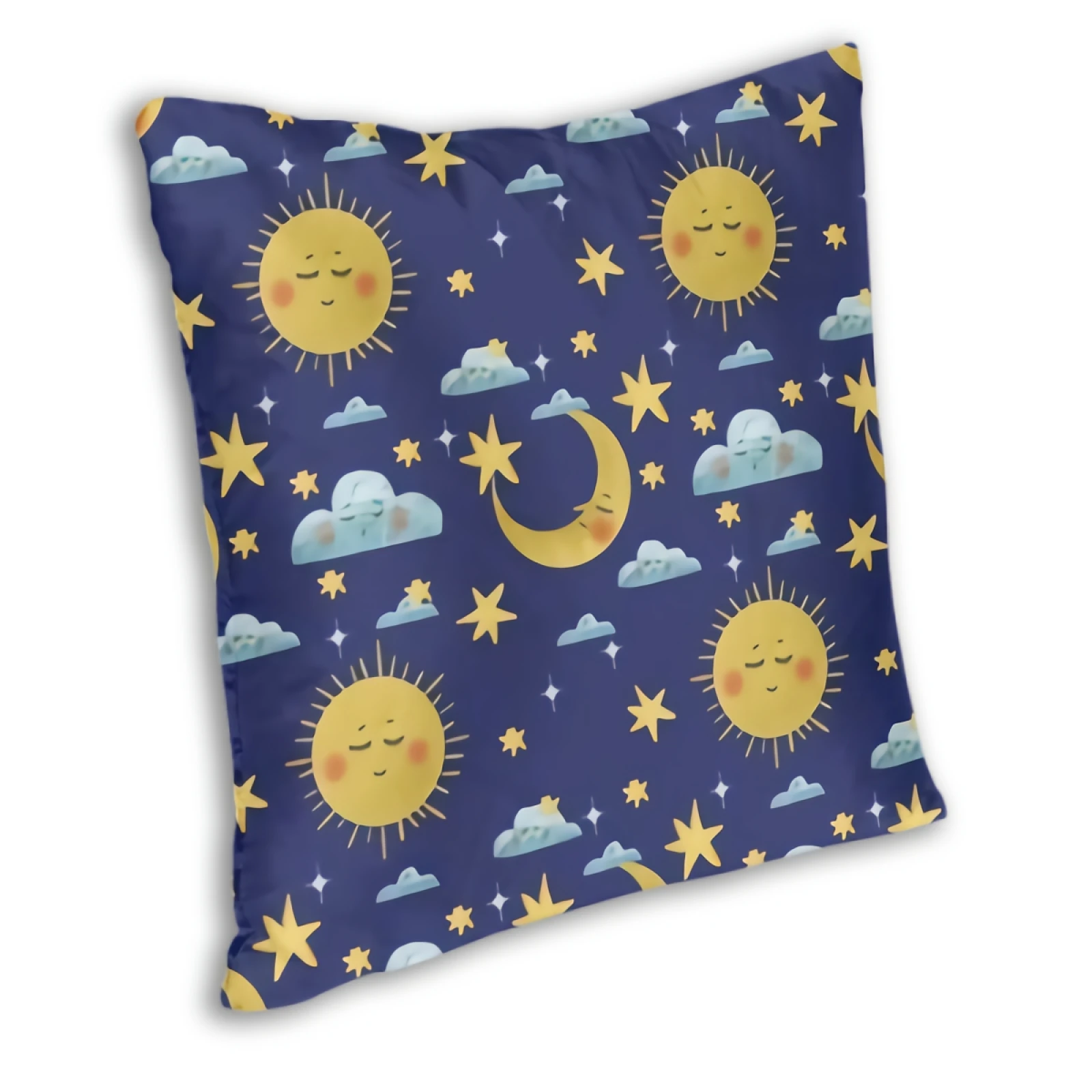 Blue Starry Sky Pillowcase Moon Hidden Zipper Throw Cushion Covers Moon Night Square Pillow Case Home Decorative For Sofa Car