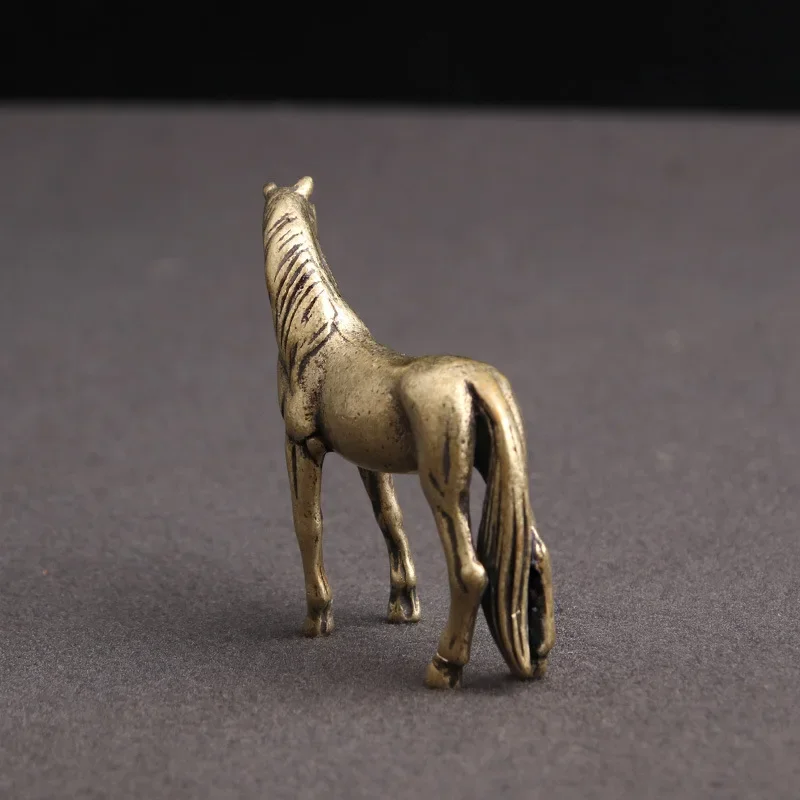 Picture 6: Antique Bronze Horse Statue Desk Decorations Solid Copper Micro-Carving Zodiac Horse Figurines Ornaments Home Decor Accessories