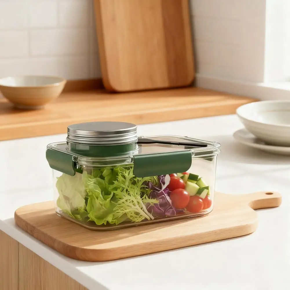 

Контейнер для салата без беспорядка, портативный контейнер для салата, герметичный контейнер для салата Mason Jar, контейнеры для салата для домашнего офиса, пластик без путешествий