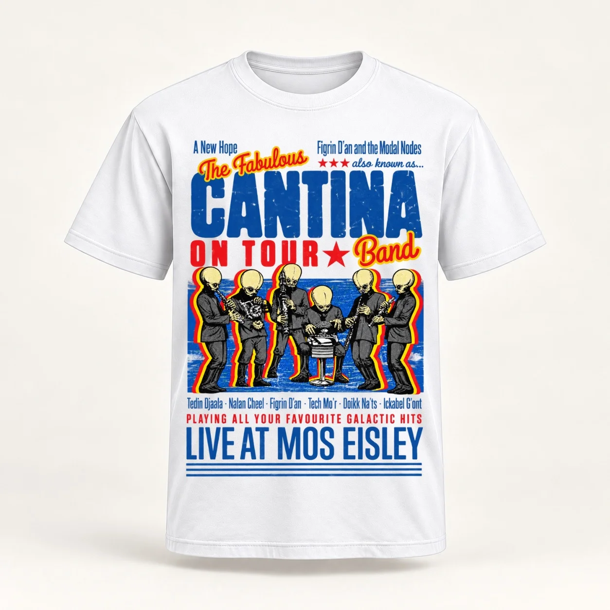 Cantina Band Live At Mos Eisley Essential T-Shirt t shirts for man cotton funny cotton tshirt 100% cotton t shirt pack T-Shirt