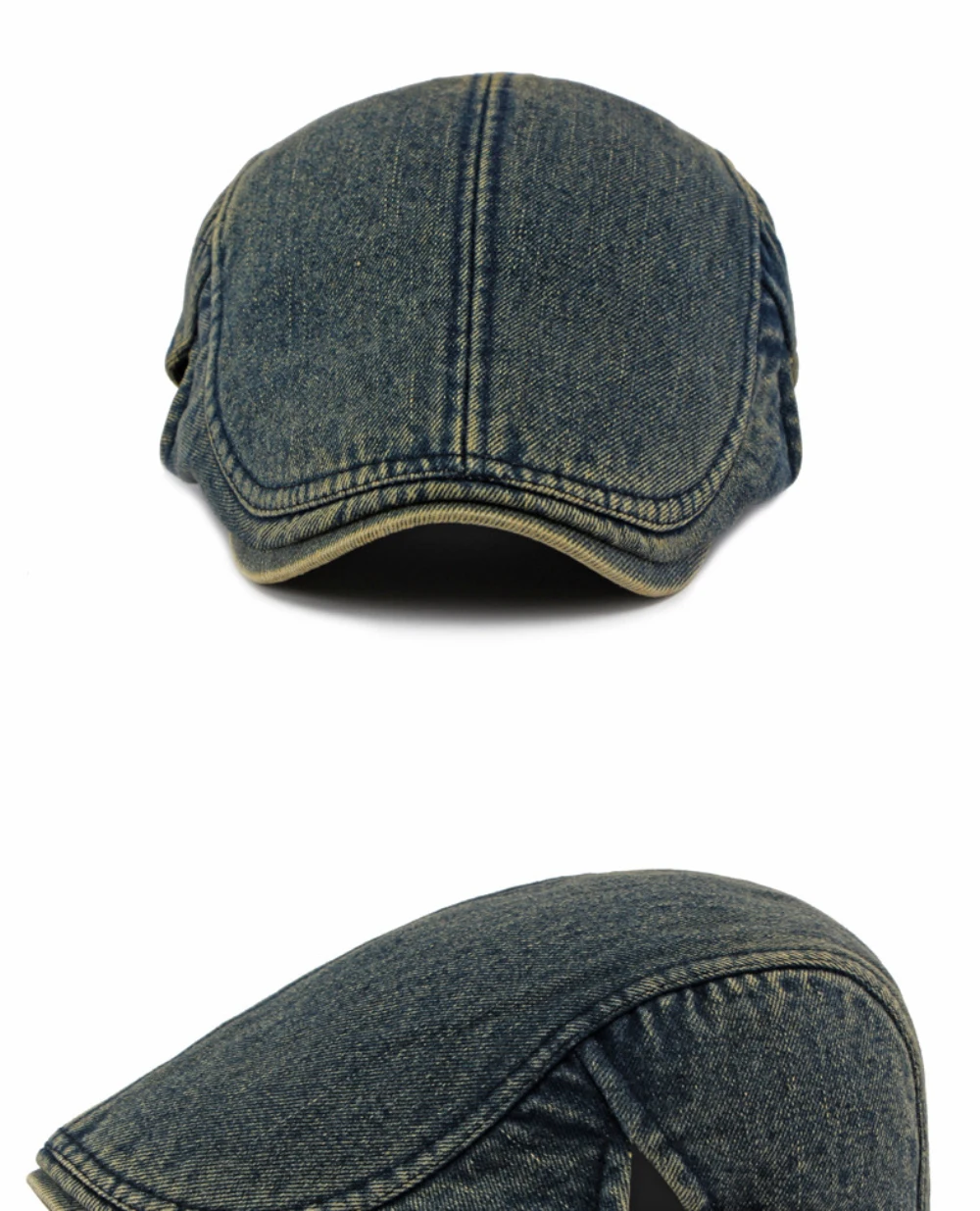 HT5155 Herren- und Damen-Baskenmütze, Künstler-Malermütze, Denim-Ivy-Flatcap für Damen und Herren, 2026 Neue Herbst-Winter-Fleece-gefütterte Denim-Baskenmütze – Detail 8