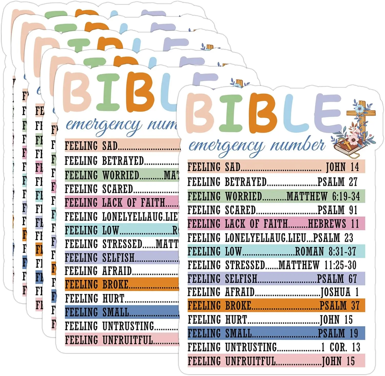 

Большие библейские экстренные цифры, христианские наклейки, библейские стихи, крестики, религиозные вдохновляющие этикетки