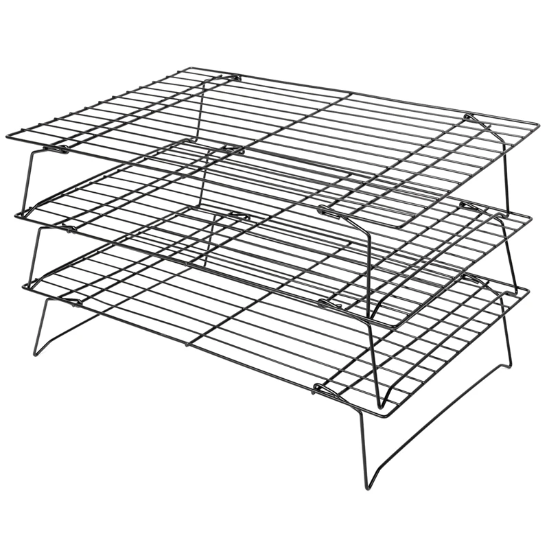 

3 Layers Stackable Cooling Rack Metal Cake Cookie Biscuits Bread Cooling Rack Net Mat Holder Dry Cooler For Cooking