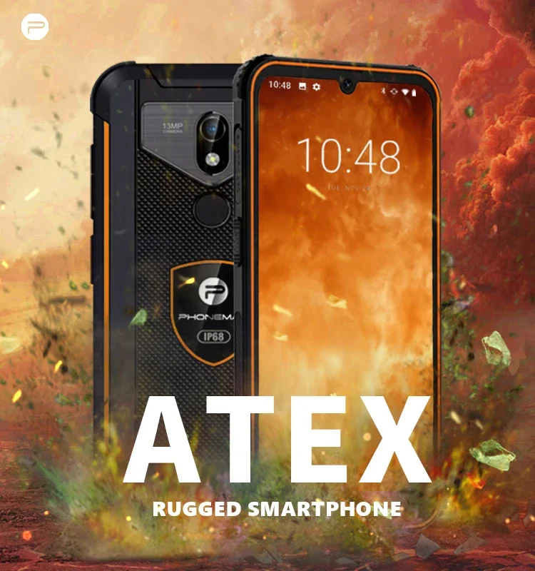 Phonemax Android 10 IP68 Waterproof Rugged Smartphone 4G GPS 5100mAh Battery 6.088inch Large Screen Fingerprint NFC Atex