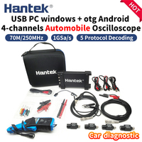 【Hantek Official Genuine】4-channel Portable Automotive Oscilloscope 6074BE/6254BE 70MHz/250MHz 1GSa/s for automotive diagnostics