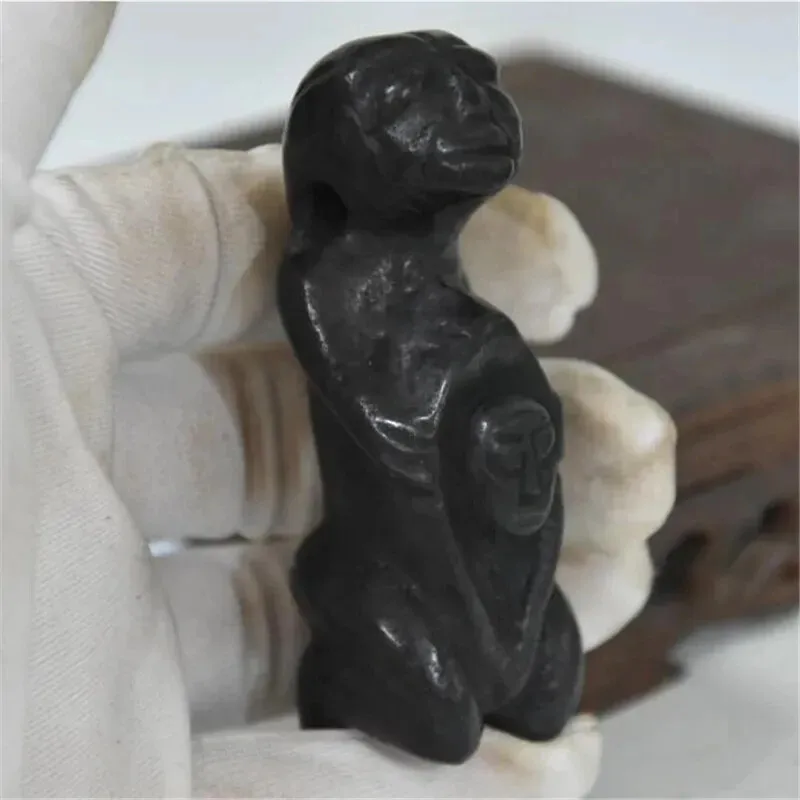 

Hongshan Culture Archaize Black Iron Meteorite Primitive Small Statue Collection