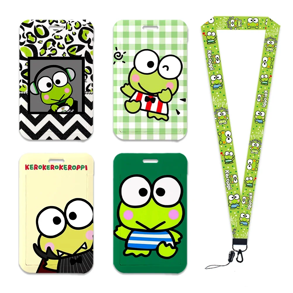 

Lanyard Keroppi Sanrio Neck Strap Polyester Stationery ID Card Holder Keychain ID Badge Holder Hanging Rope Employee ID Case