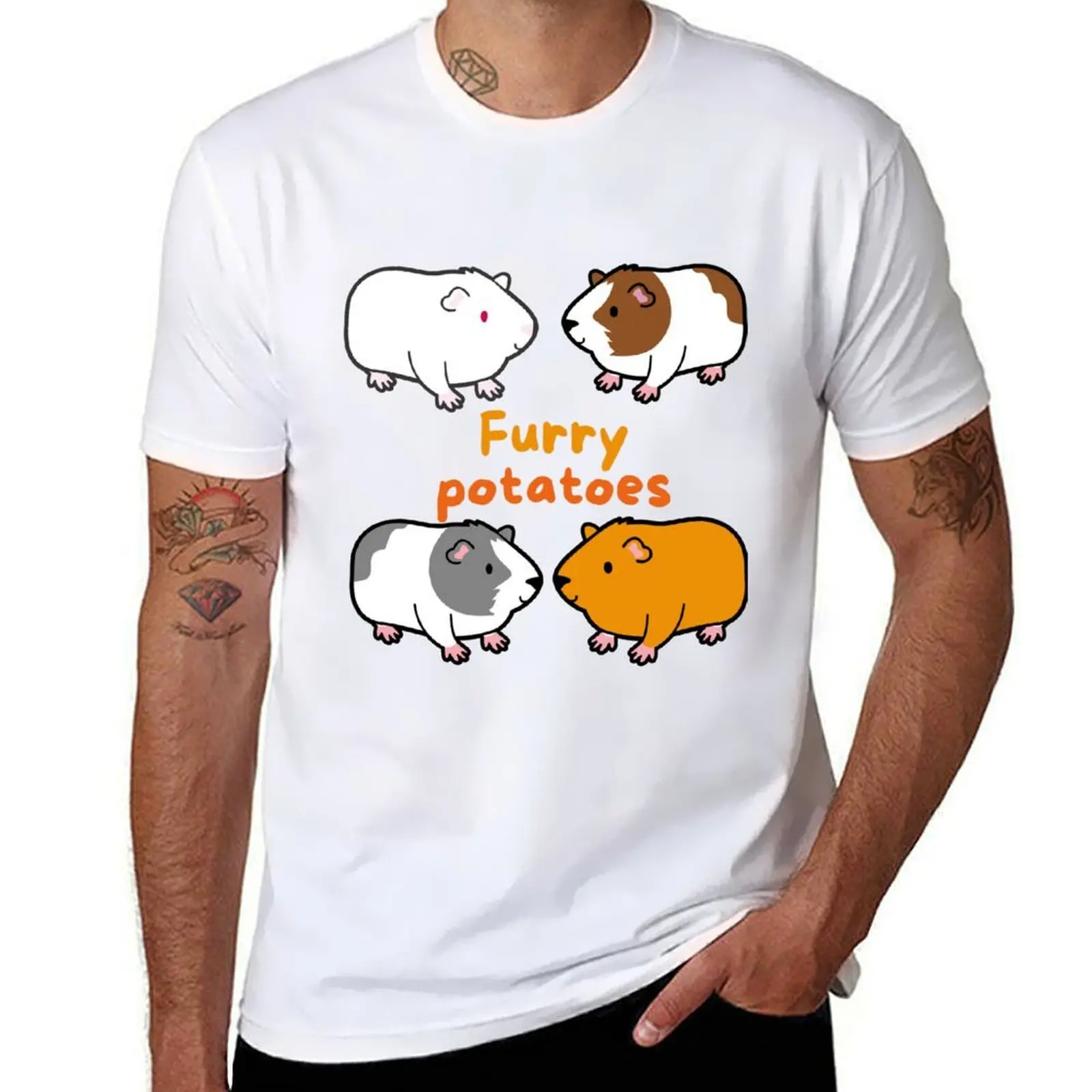 

Furry potatoes AKA guinea pigs - cavy T-Shirt cotton t shirt man t shirts cotton 100% T-Shirt