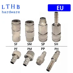 EU Standard Connectors Pneumatic European Air Fittings for Compressor BSPT 1/4 1/2 Thread Quick Coupling Push in Hose Fitting