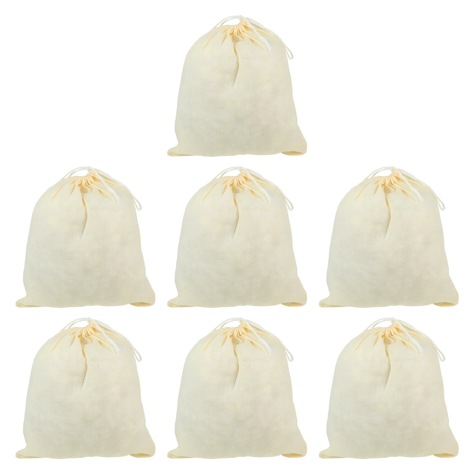 

7Pcs Cotton Filter Bags Reusable Drawstring Soup Bags Straining Spice Seasoning Kitchen Cotton Filter Bag