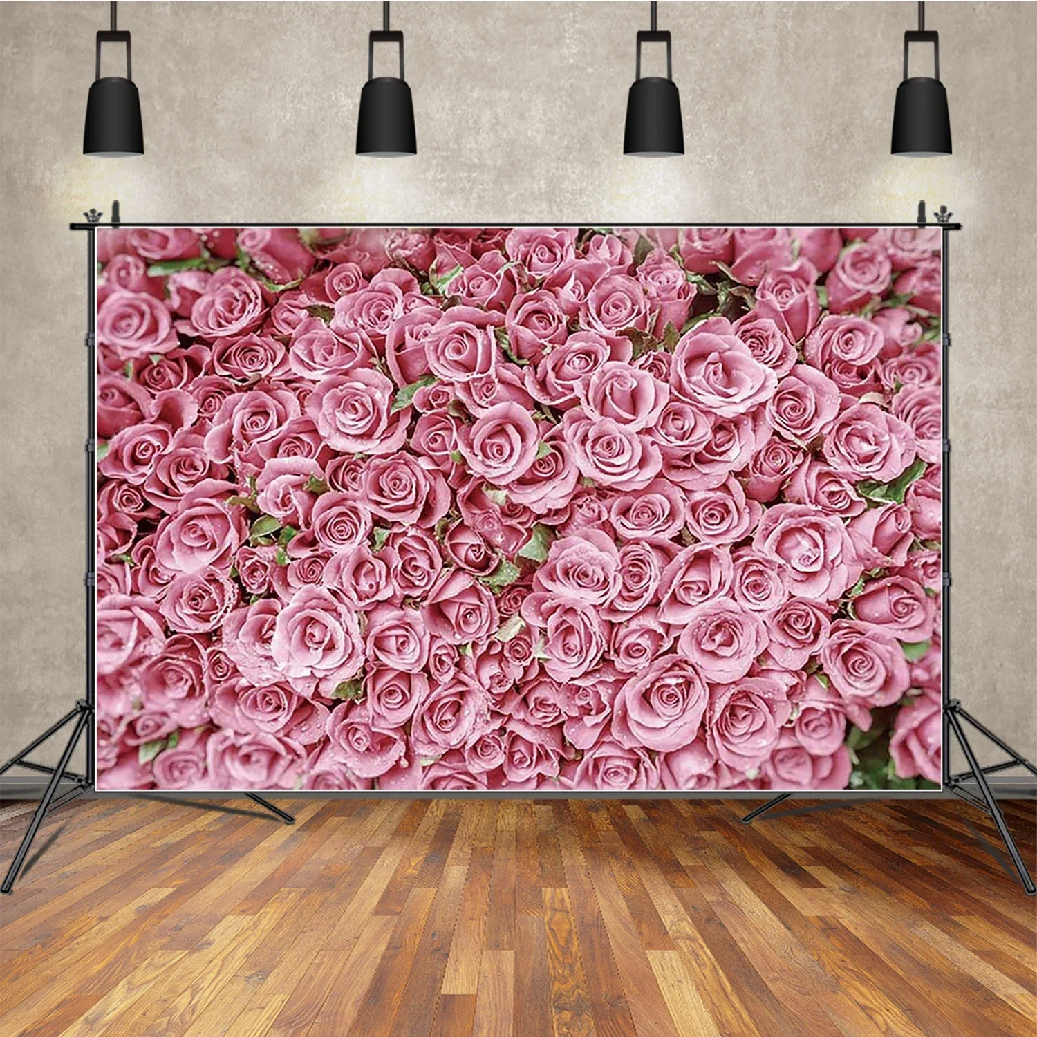 MOON.QG San Valentino 14 febbraio Sfondo fotografico Parete floreale Rosa rossa Photocall Sfondo Baby Studio Photocall Puntelli