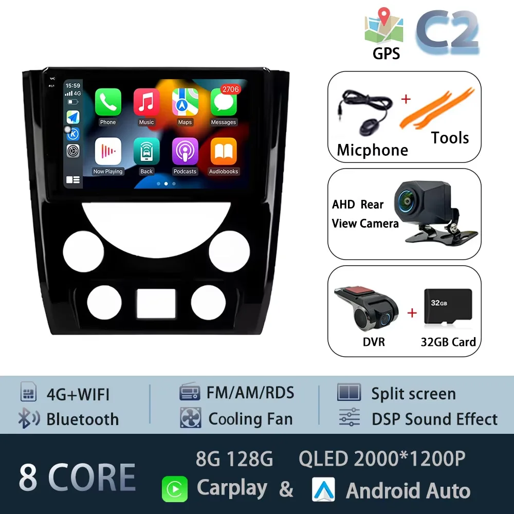 Carplay Android 15 Auto Voor SsangYong Rexton W 2014-2016 GPS Autoradio Navigatie Multimedia Video Player Stereo BT