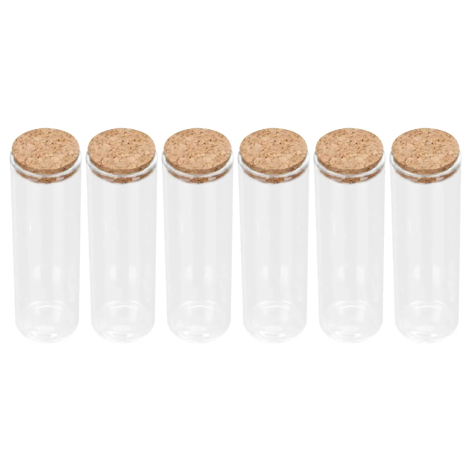 

6pcs Glass Test Tubes Transparent Bottles with Wooden Corks for DIY Gifts Tea Snacks Storage Containers Craft Supplies