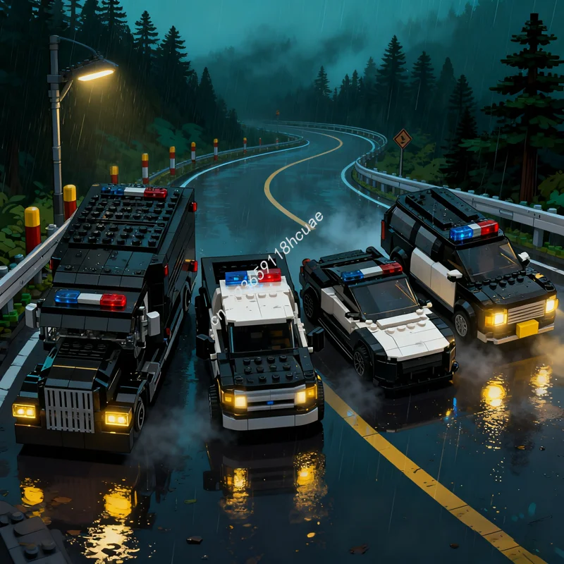 

1642 шт. MOC, пакет полицейской машины, 8 шпилек, модель города, игрушки, строительные блоки, рождественский подарок, сборка, сделай сам, кирпич, детский день рождения