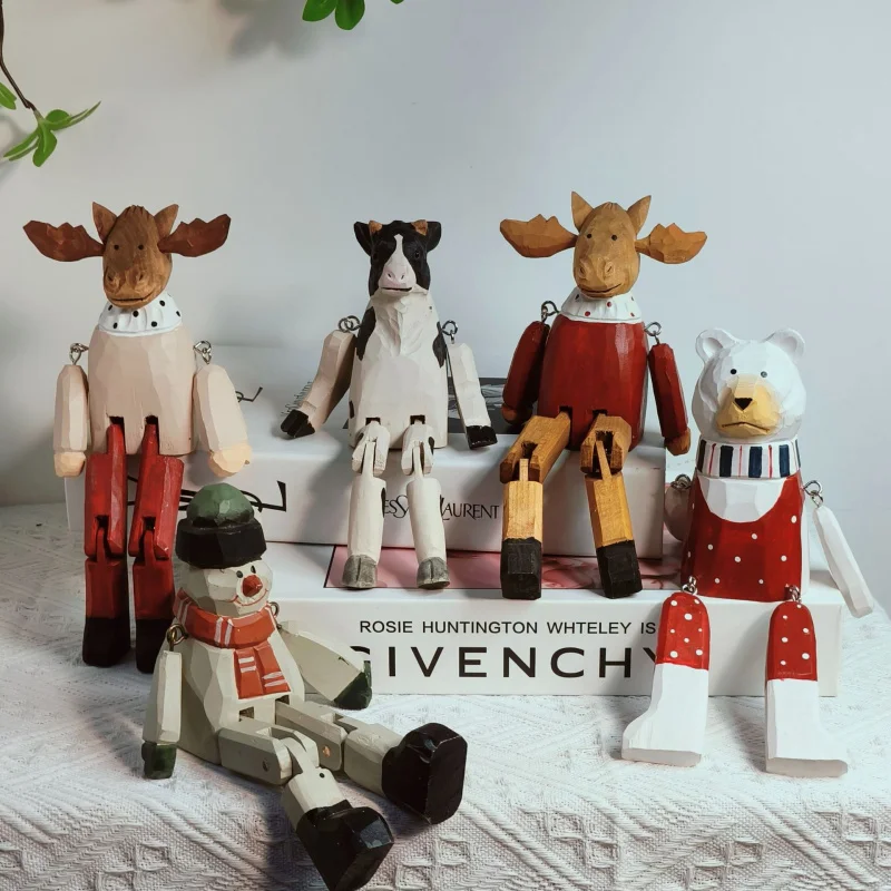 

Рождественские украшения Снеговик Олень Белый медведь Деревянные поделки Новогодние подарки Сезон «Снова в школу» Настольные украшения Подвижные Хань