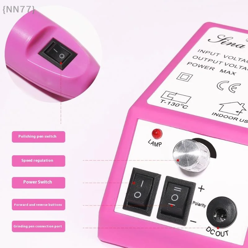 Przenośna elektryczna frezarka do paznokci - profesjonalny zestaw do manicure/pedicure z głowicami polerującymi do usuwania lakieru hybrydowego