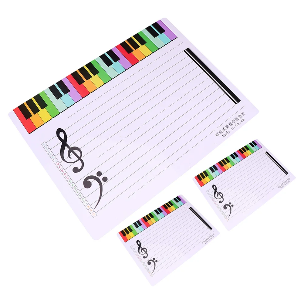 

3Pcs Rewritable Music Teaching Whiteboard Practical Plastic Stave Board Home Classroom Use Long Lasting Note Board