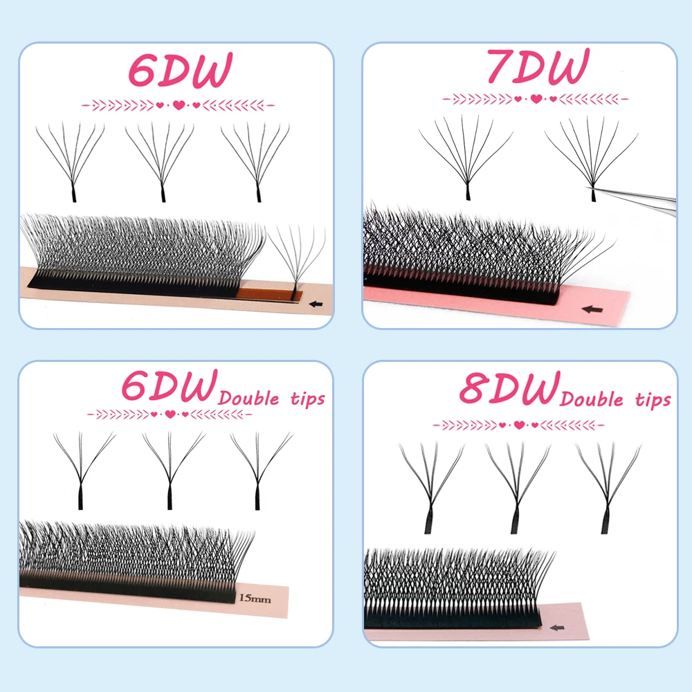 Goddess Automatic Flowering W Shape Bloom 2D 3D 4D 5D 6D 7D  Premade Fans Speed Eyelash Extensions Natural Soft Light Full Dense