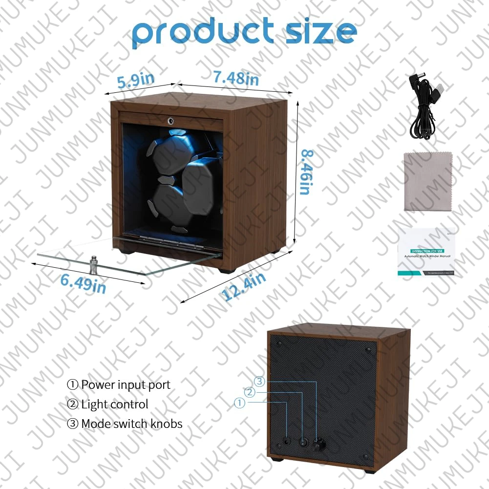 3 Slots Watch Winder for Automatic Watches Storage Box Automatic Winder Use USB Cable Mabuchi Mute Motro