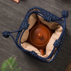 Retro Chinese Style Teapot Teacup Storage Bag Pouch Portable Outdoor Travel Master Cup Gaiwan Package Cloth Bag Tea Cozy Cozies