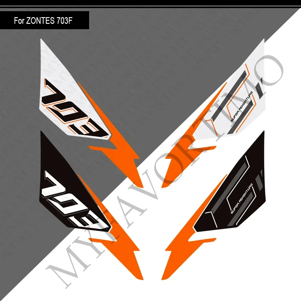 For Zontes ZT703-F ZT-703F ZT 703F Adventure Tank Pad Front Face Fender Windscreen Screen Wind Deflector Stickers moto Decals
