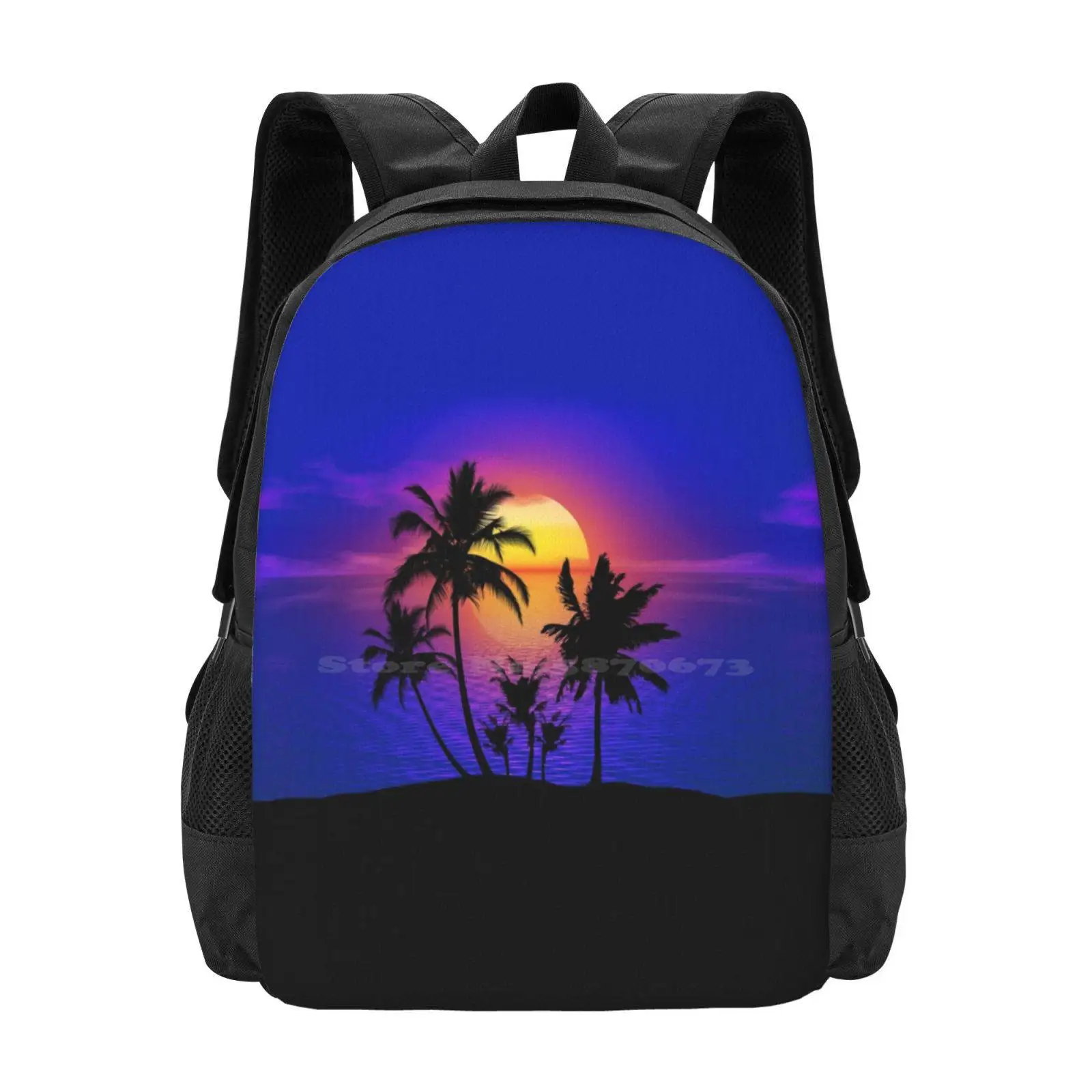 Tropical Sunset Palm Trees Hot Sale Schoolbag Backpack Fashion Bags Gravityx9 Palm Tree Tropics Tropical Scene At The Beach