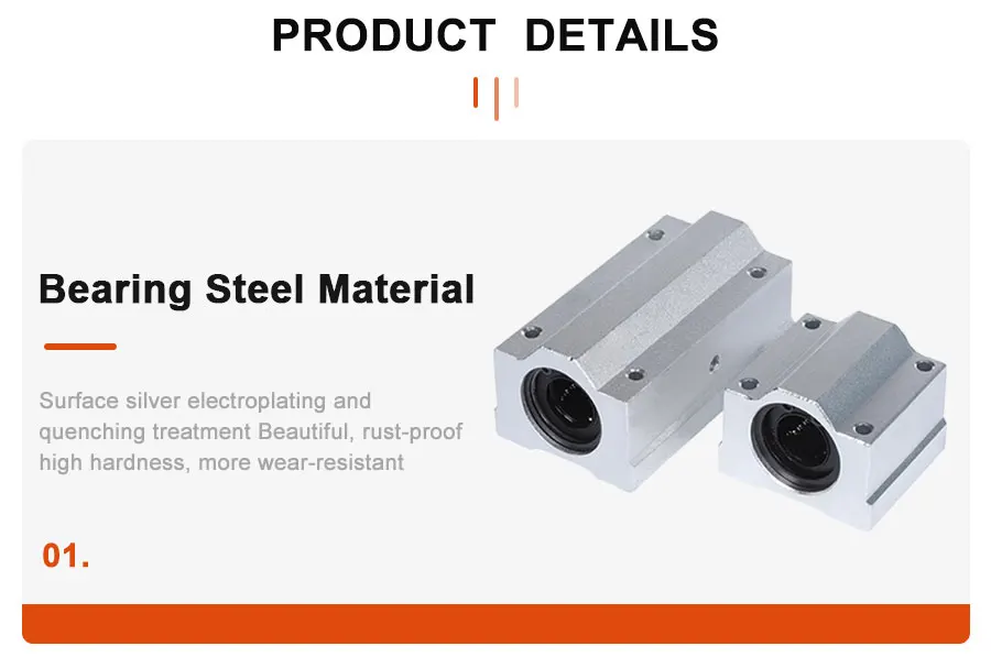 1pc SC8LUU SCS8LUU 8mm Long Type Linear Ball Bearing Block CNC Router With LM8LUU Bush Pillow Block Linear Shaft CNC 3D