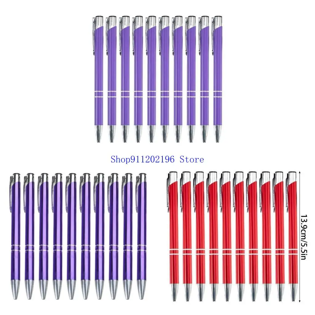 

P82A 10 шт./компл. гладкая ручка для письма, металлическая выдвижная шариковая ручка, канцелярские принадлежности