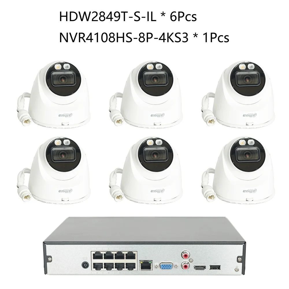 Imagem -02 - Dahua-smart Dual Light Fixo Focal Eyeball Network Câmera Kit Câmera ip 8mp Hdw2849t-s-il Nvr4108hs8p4ks3