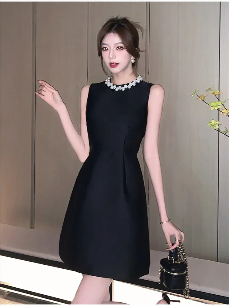 Korean Fashion Short Dress for Women Retro Sweet Spicy Girl Square Neck Long Sleeved Dresses High Waist Fluffy Dress Autumn New