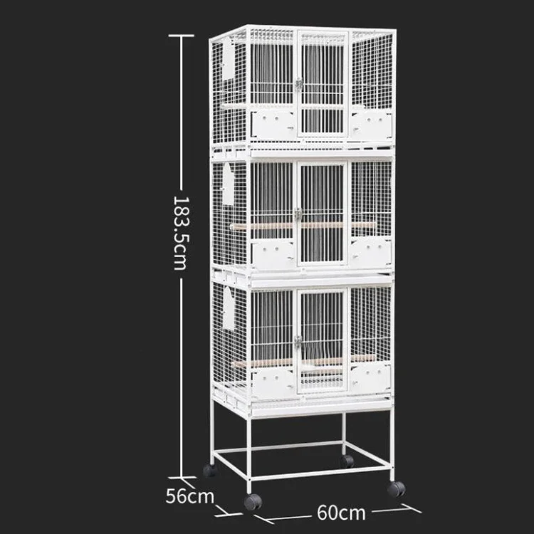 Outdoor Iron bird house and large Iron parrot bird cage white Metal Wire Large Portable Big Easy Moving Birdcage With Wheels