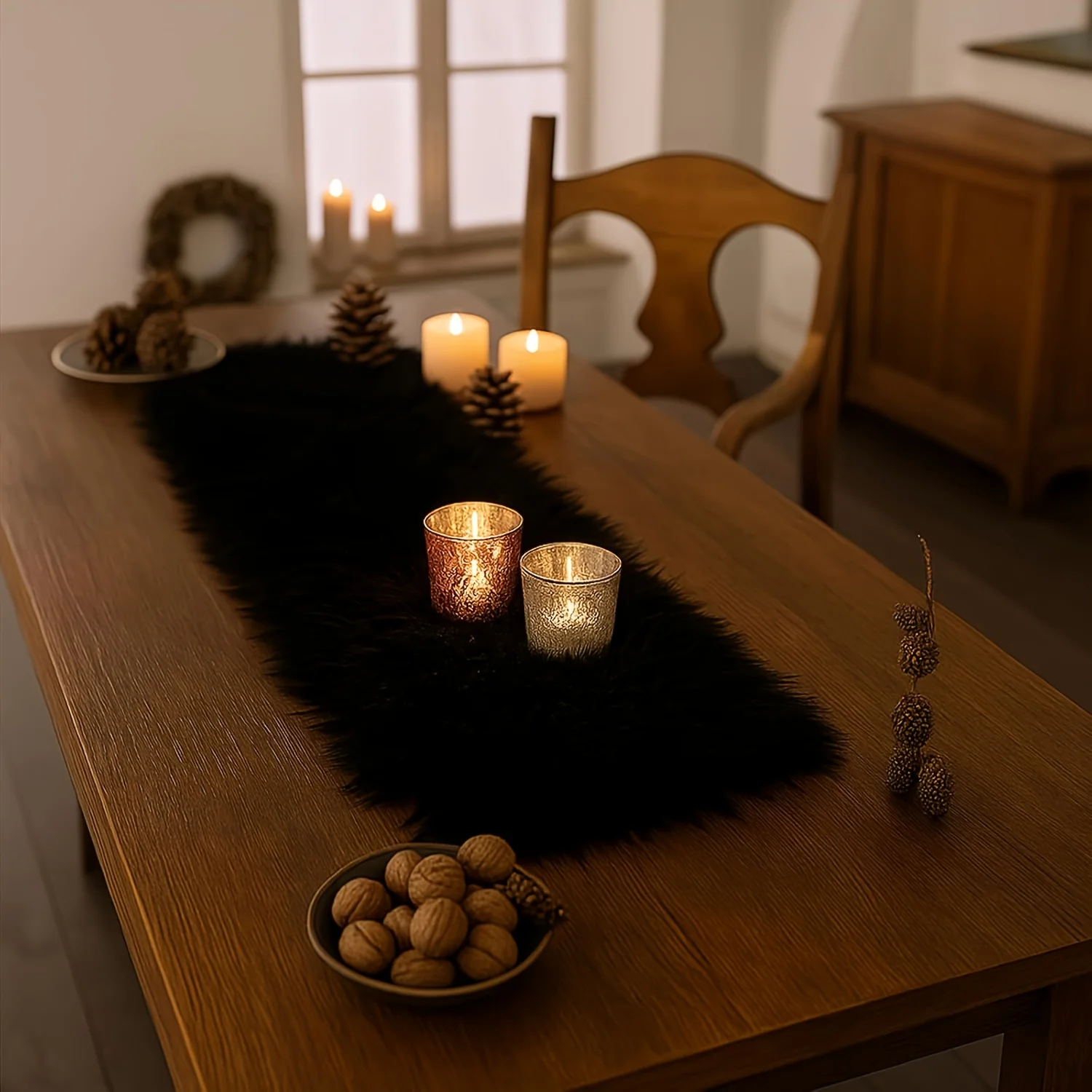 VIKAMA Plush Table Flags Are Not Prone To Shedding. They Are Suitable for Festive Family Dining Table Decoration and Home Decor