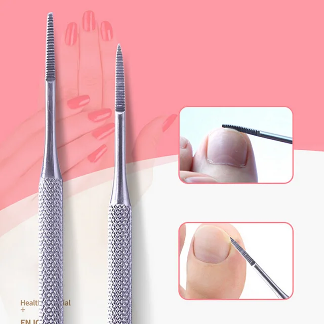 Jednoczęściowy pilnik do pedicure z podwójną końcówką satynowa krawędź wrastający palec u nogi podnośnik grzybica paznokci paronychia podologia Chiropod stal
