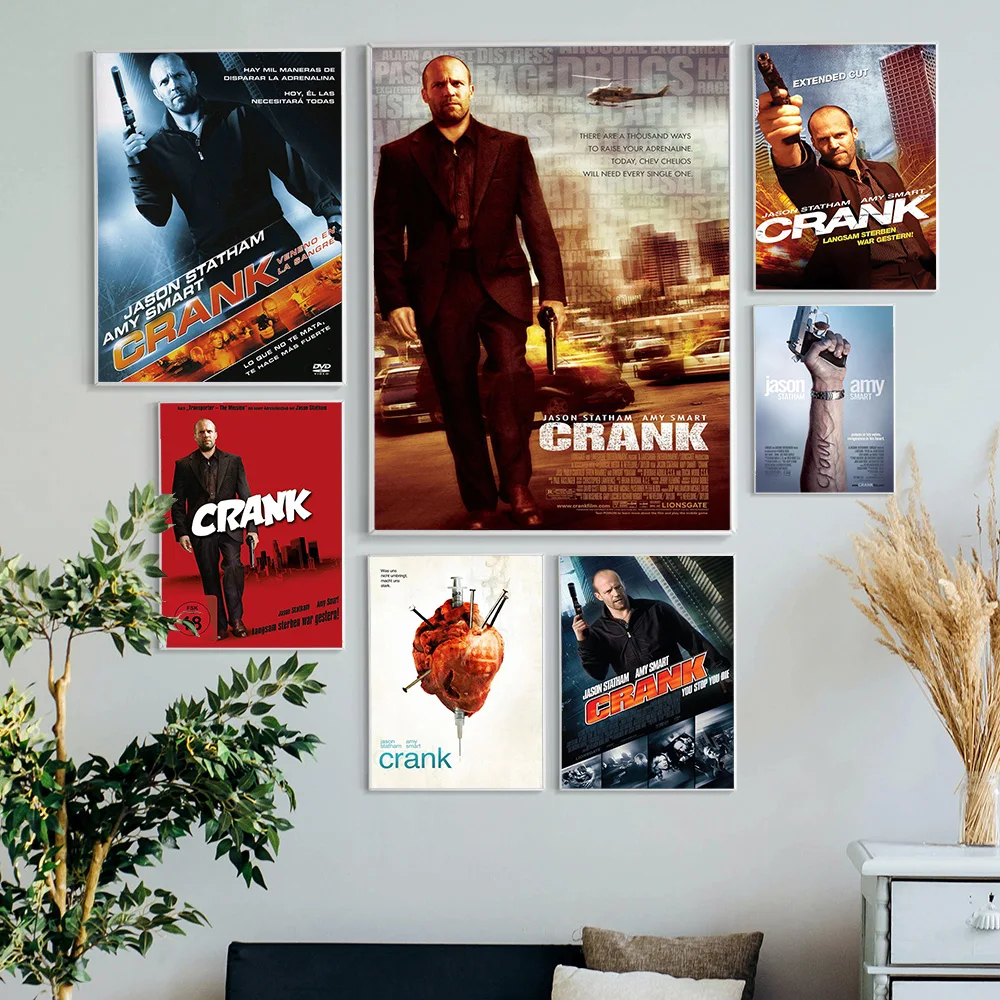 Crank Action Film Art Print Poster Movie Wall Stickers Video Room Cinema Canvas Painting Modern Decor