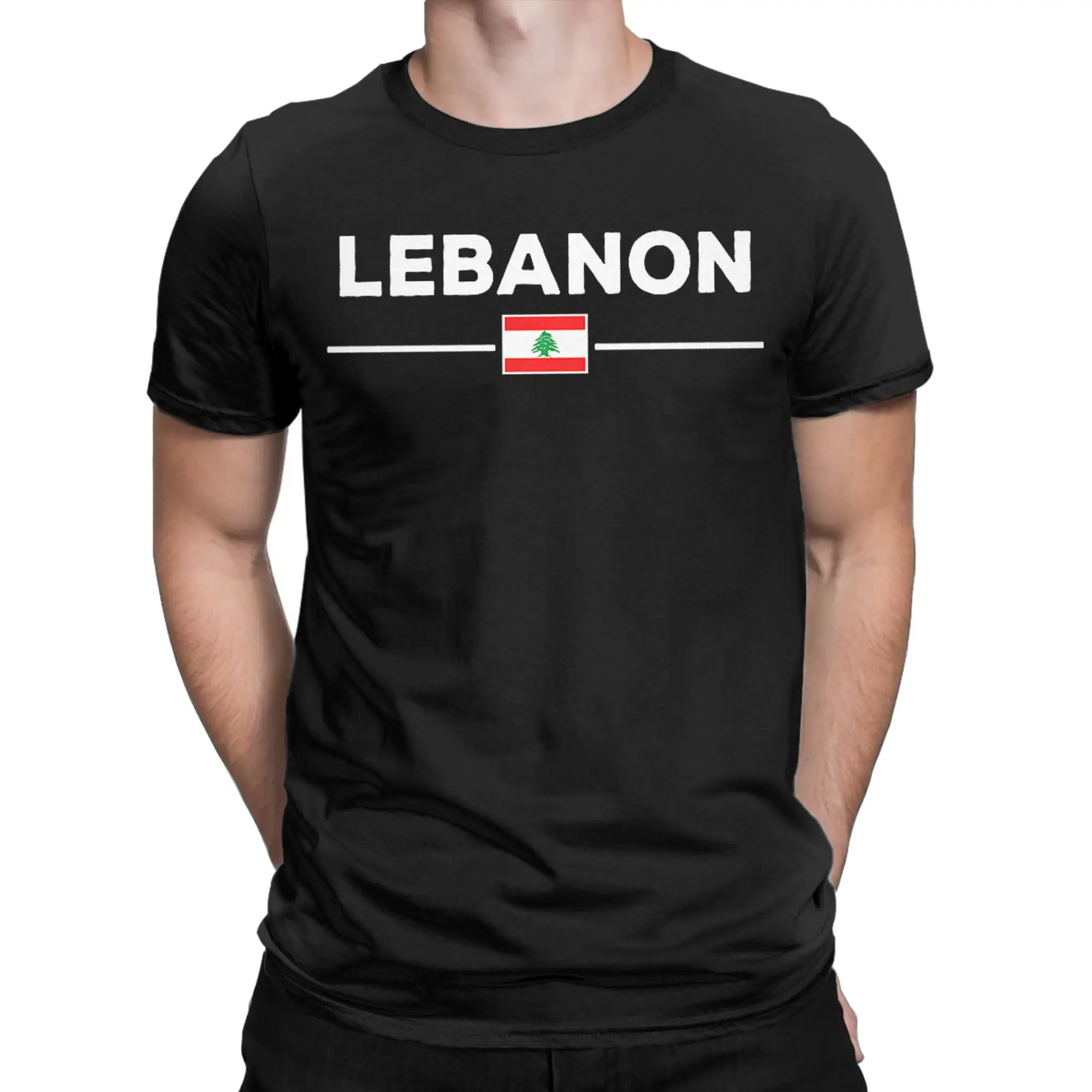 Casual Lebanon Flag Map Beirut   Cedar Tree Lebanese Heritage Design T-Shirt Men Crewneck 100% Cotton T Shirts  Short Sleeve